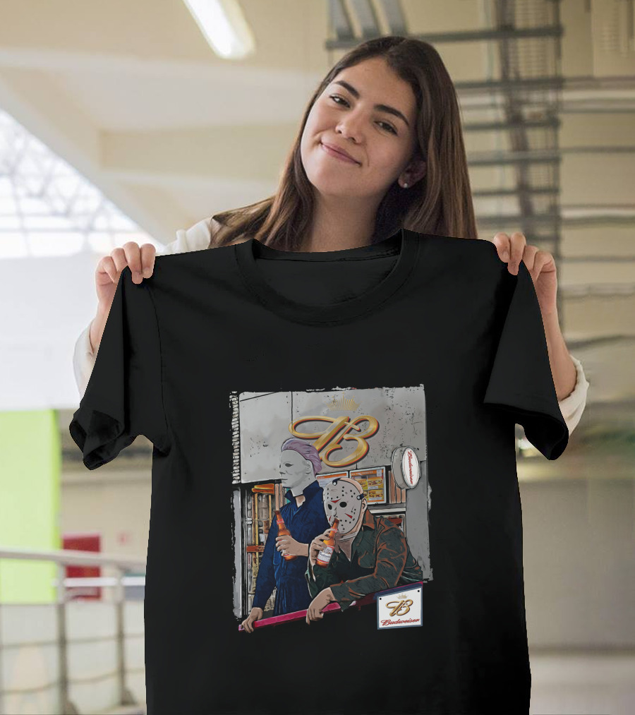 Budweiser Chillin with Horror Icons T-Shirt