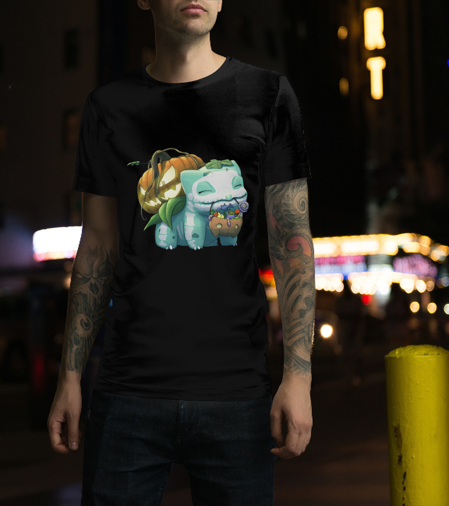 Halloween Pumpkin Bulbasaur Trick-or-Treat T-Shirt