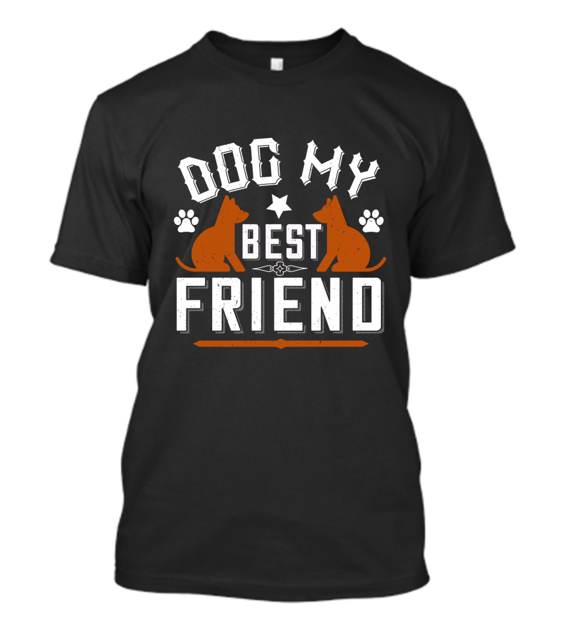 Dog My Best Friend Paw Prints Stars T-Shirt