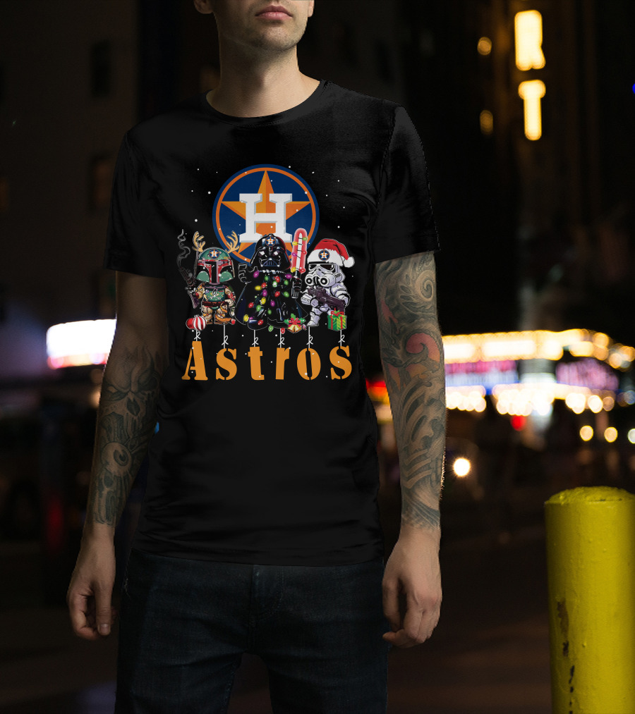 Houston Astros Star Wars Christmas Characters T-Shirt