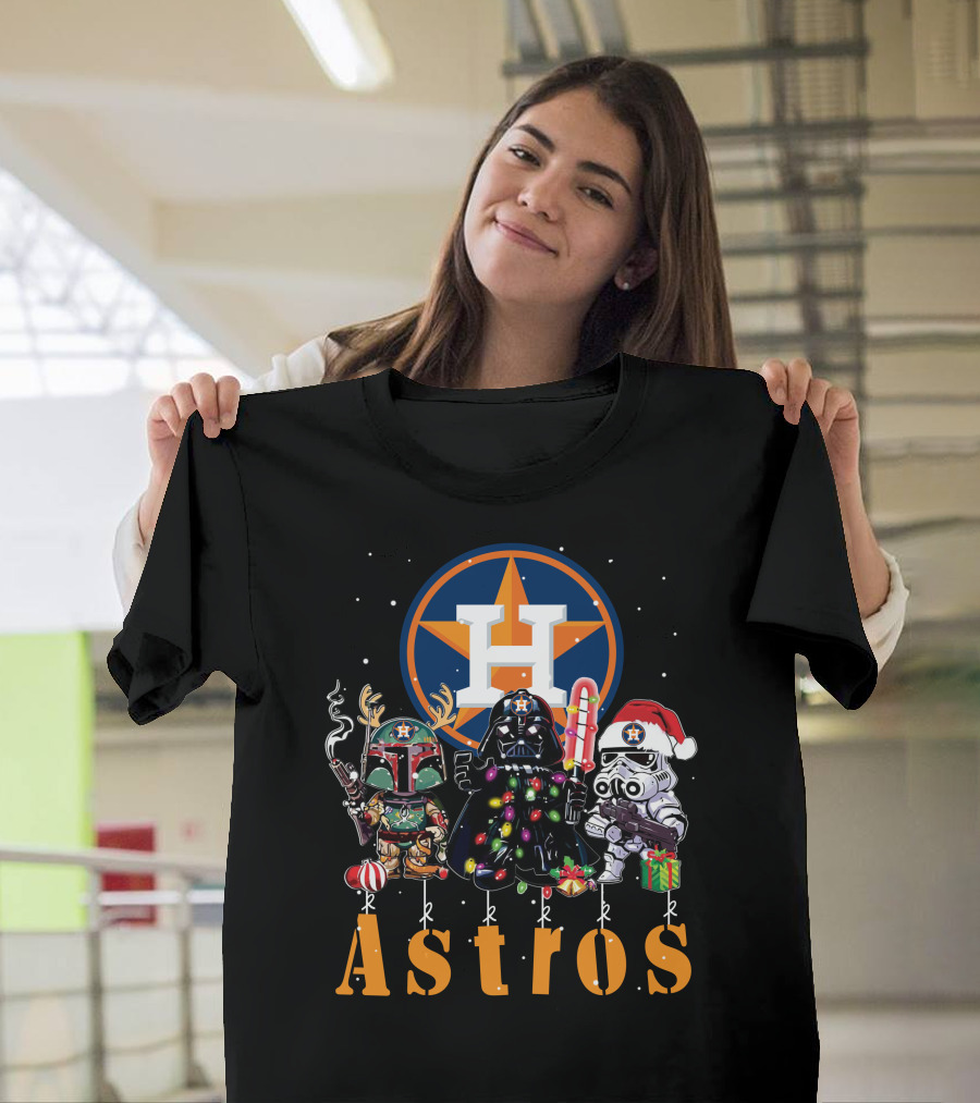 Houston Astros Star Wars Christmas Characters T-Shirt