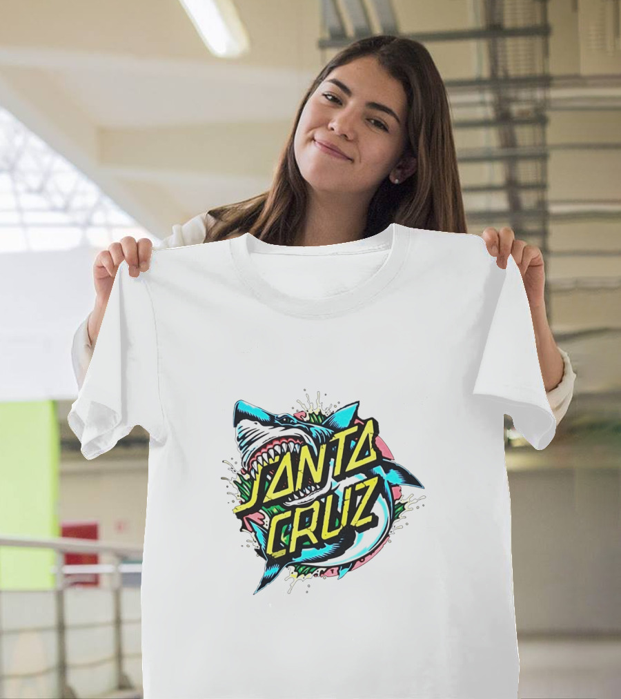 Santa Cruz Fierce Shark Graphic with Dynamic Text Burst T-Shirt