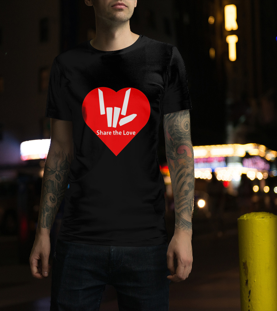 Share The Love Heart Symbol With Hand Gesture T-Shirt