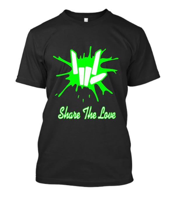 Share The Love Hand Sign Neon Green Splash T-Shirt
