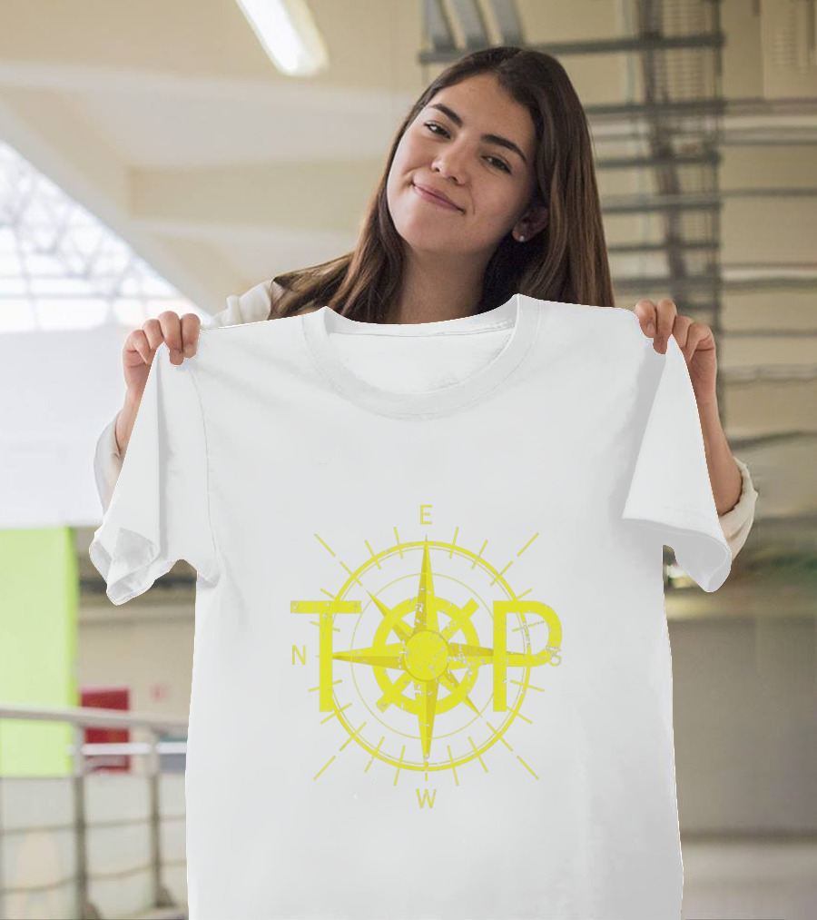 TOP East Is Up Compass Twenty One Birthday Yellow T-Shirt