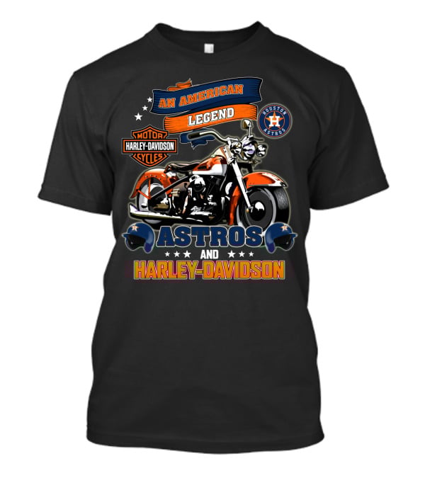 An American Legend Astros And Harley Davidson Houston Astros Harley Davidson Motor Cycles T-Shirt