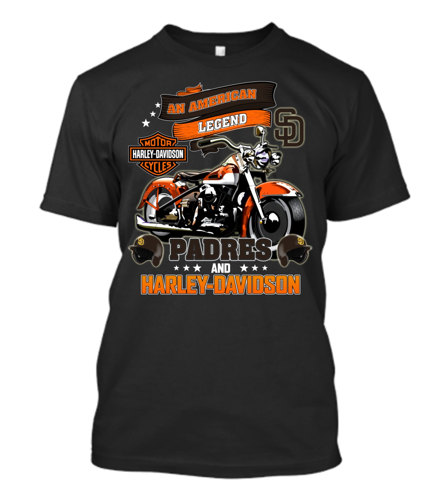San Diego Padres Harley Davidson An American Legend T-Shirt