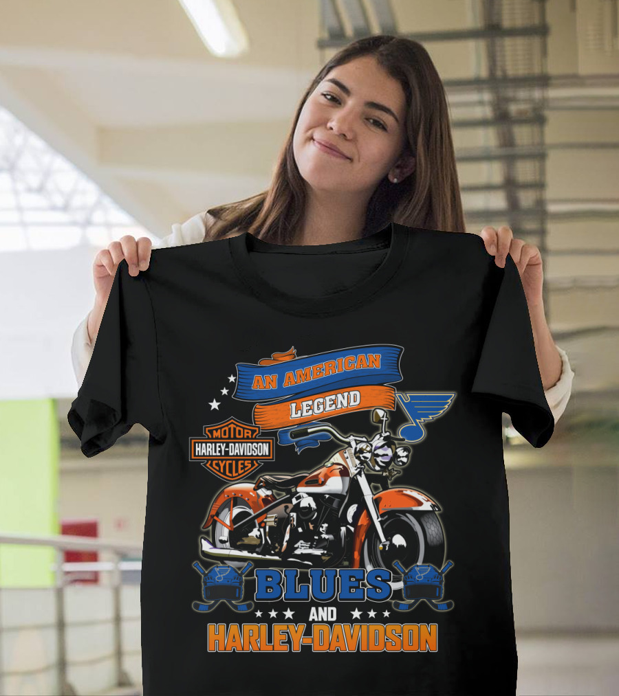 Blues Harley Davidson An American Legend Nhl T-Shirt