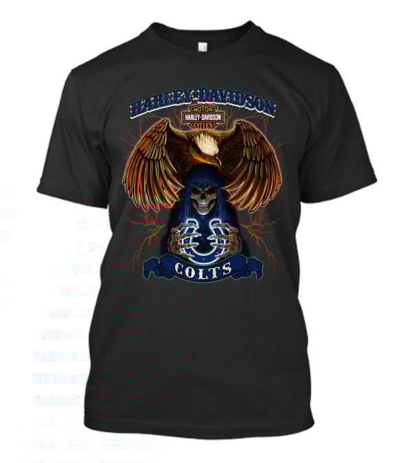 Harley Davidson Eagle Skull Indianapolis Colts Nfl T-Shirt