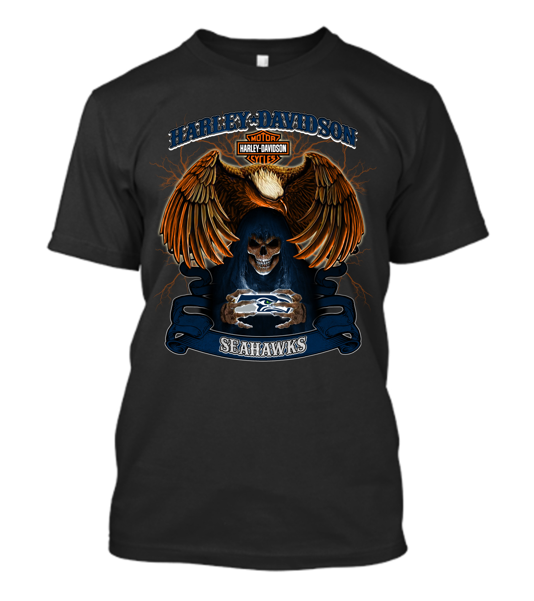 Harley Davidson Motor Cycles Seahawks Nfl T-Shirt