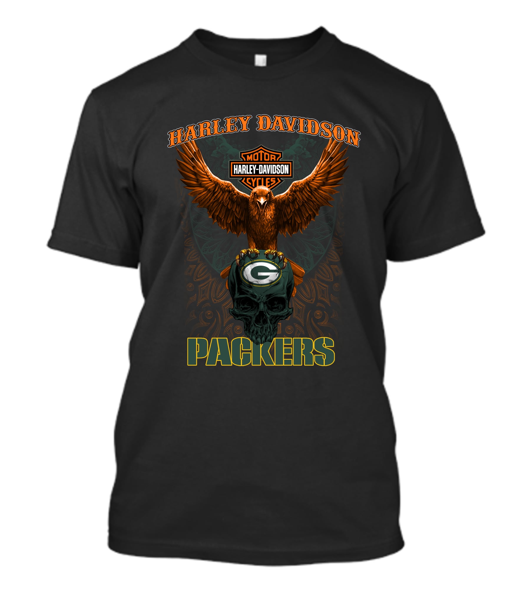 Harley Davidson Motorcycles Eagle Green Bay Packers T-Shirt