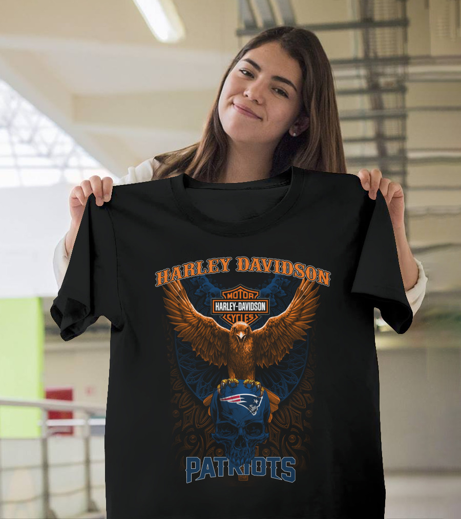 Harley Davidson Motor Cycles New England Patriots T-Shirt