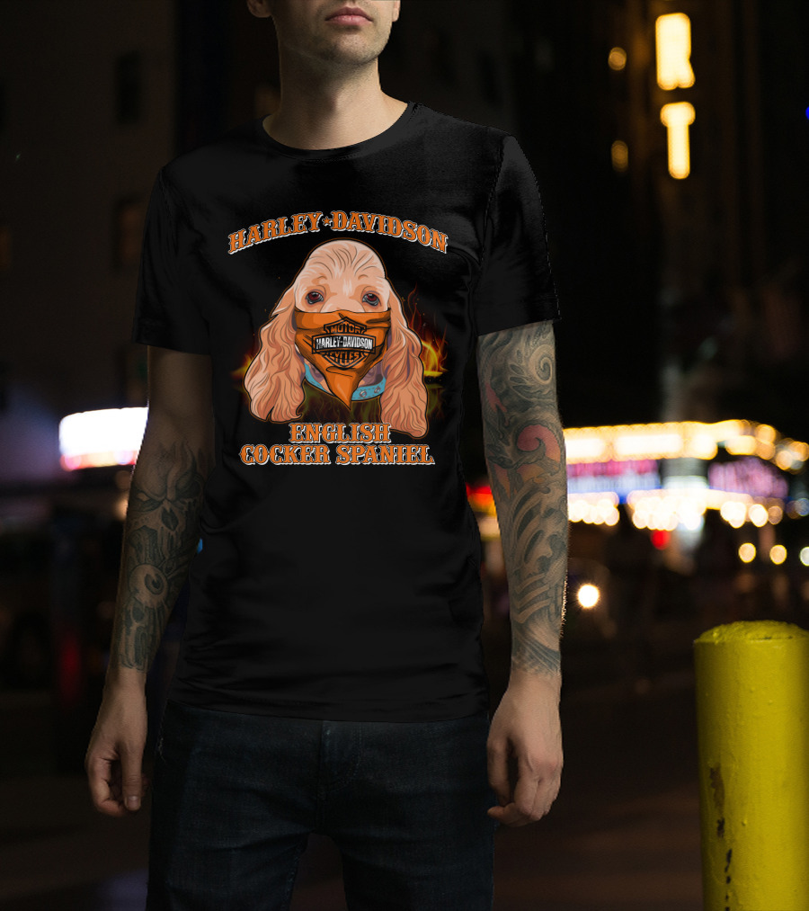 Harley Davidson English Cocker Spaniel Motorcycles T-Shirt