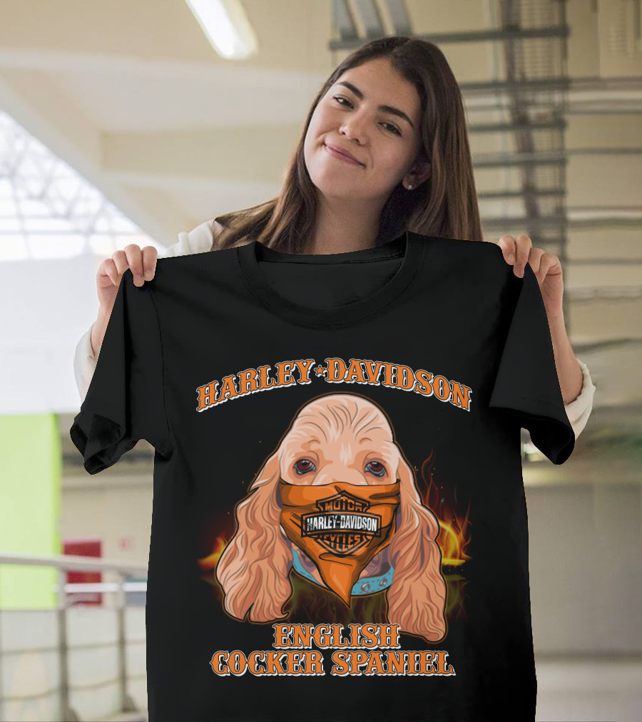 Harley Davidson English Cocker Spaniel Motorcycles T-Shirt