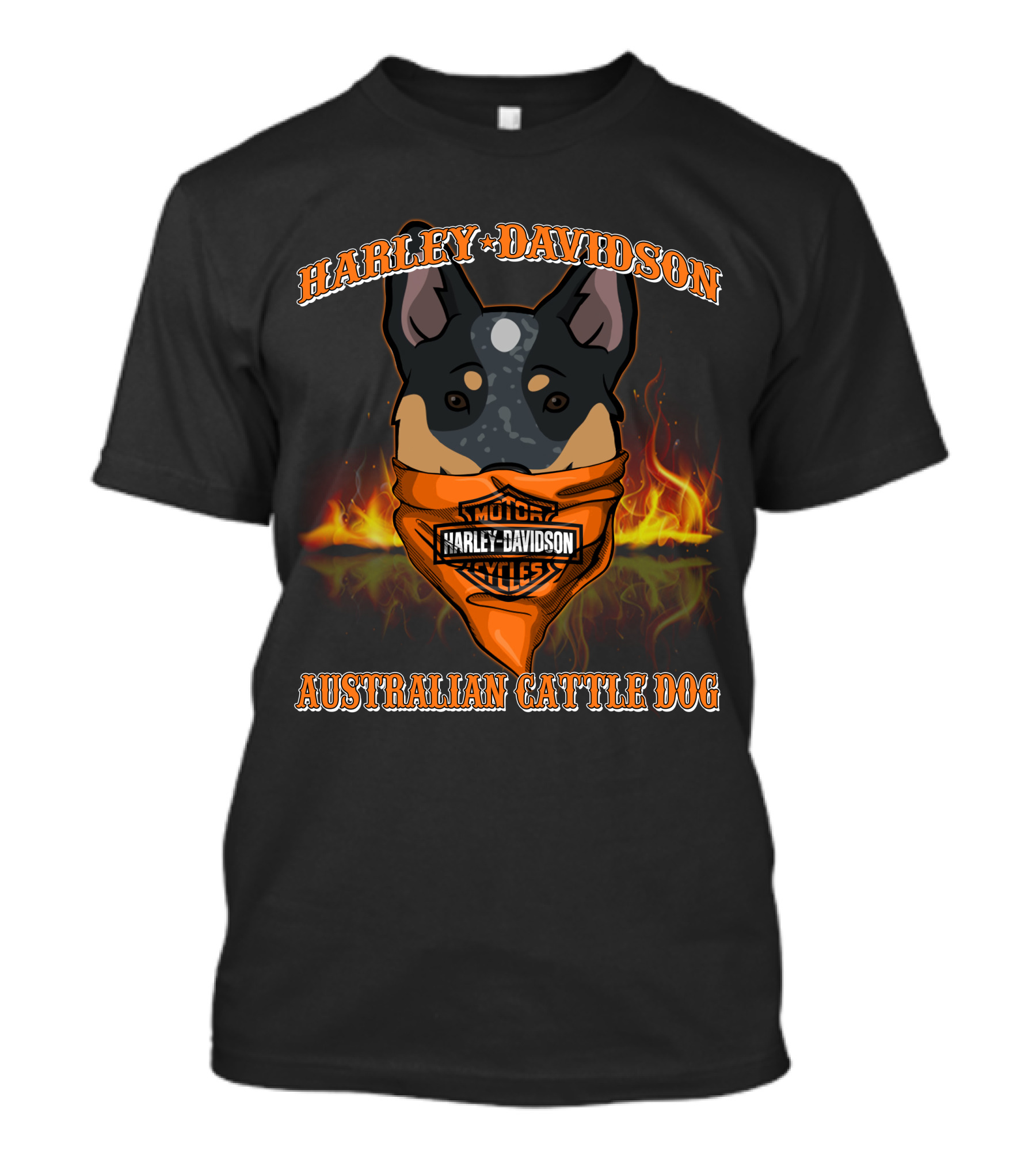 Harley Davidson Motorcycles Australian Cattle Dog T-Shirt