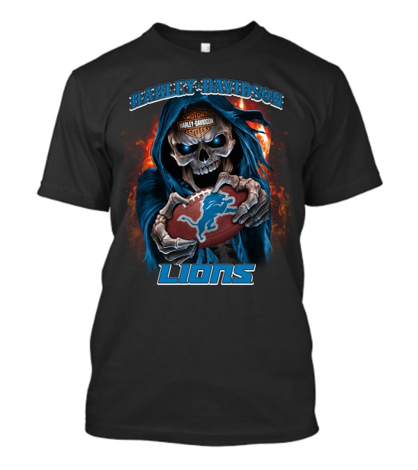 Harley Davidson Motor Cycles Skull Lions T-Shirt