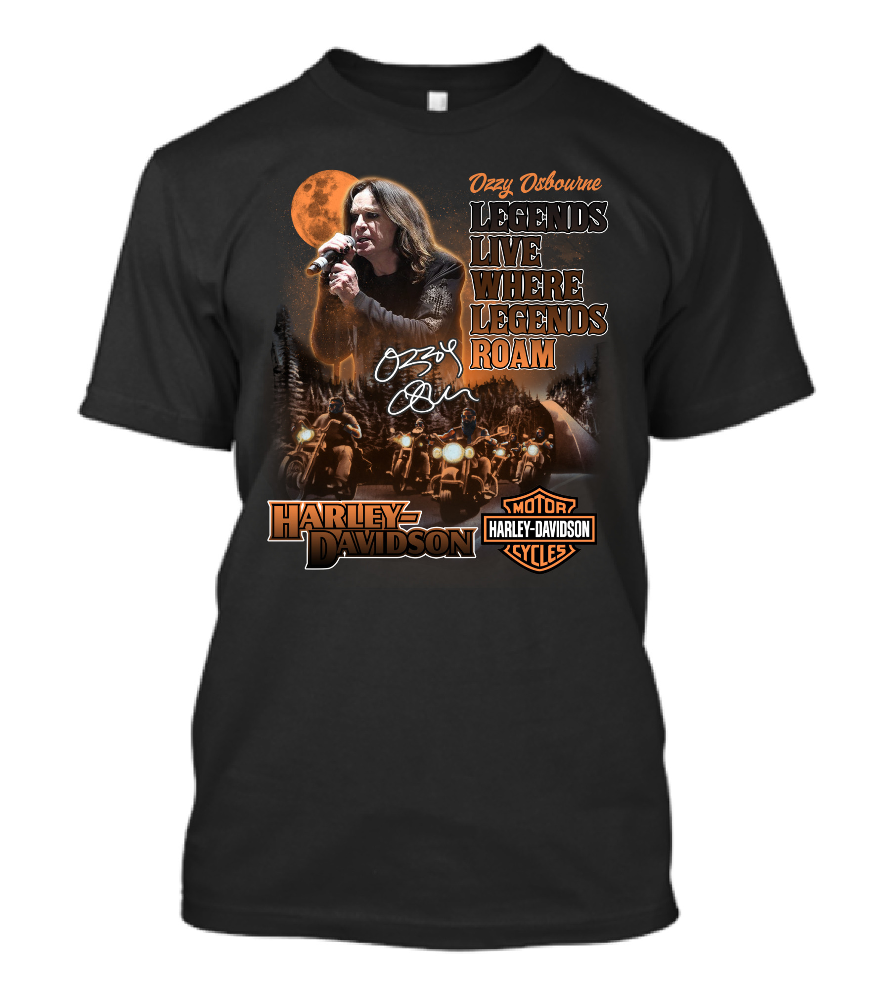 Ozzy Osbourne Legends Live Where Legends Roam Harley Davidson Motor Cycles T-Shirt