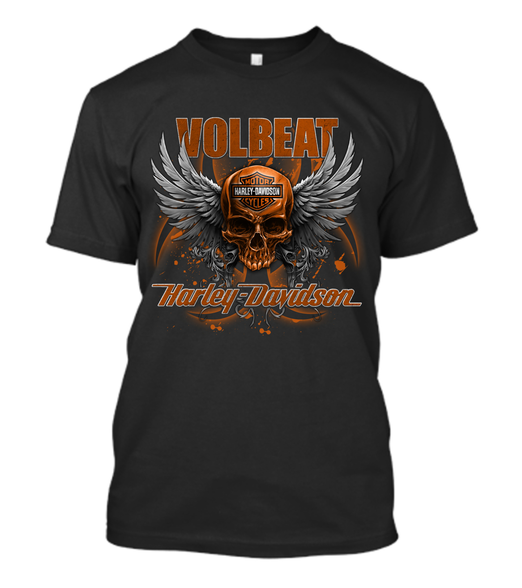 Volbeat Harley Davidson Motorcycles Skull Wings T-Shirt