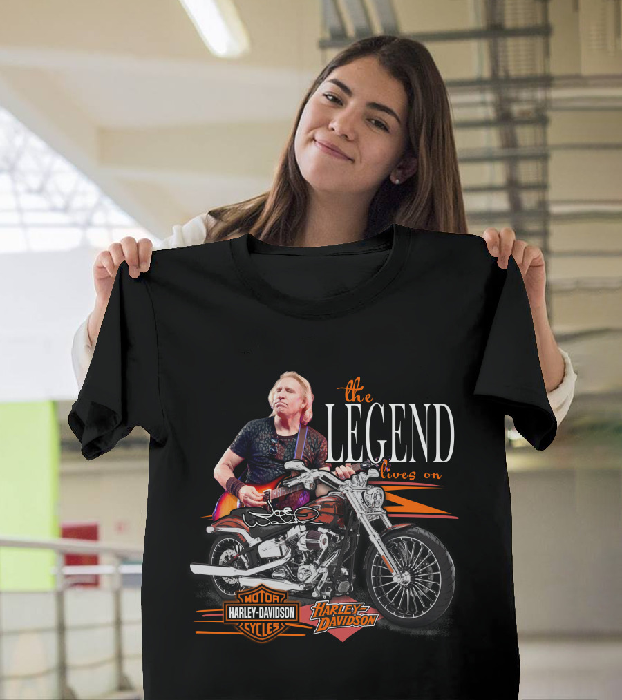 The Legend Lives On Joe Walsh Harley Davidson Motor Cycles T-Shirt