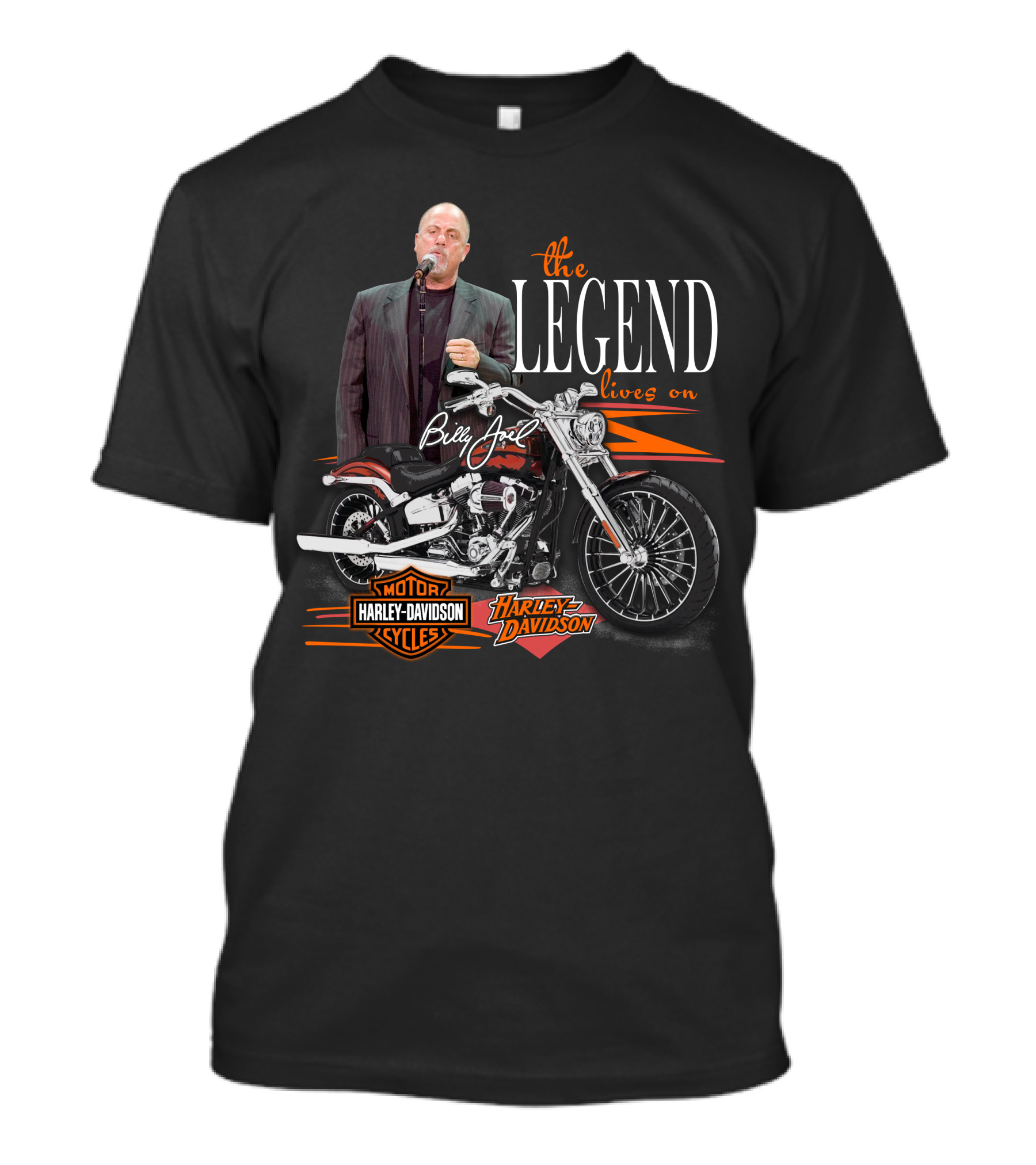 Billy Joel The Legend Lives On Harley Davidson Motorcycle T-Shirt