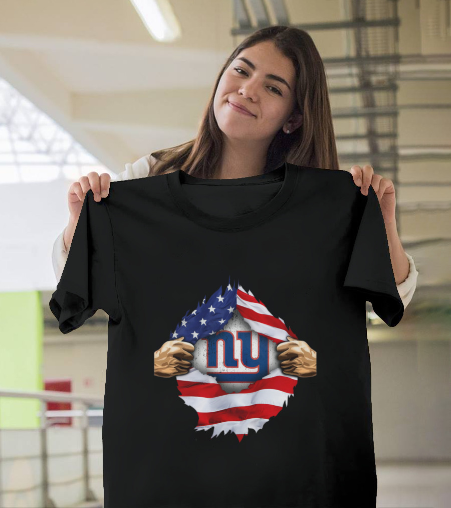 New York Giants USA Flag Football Fan Gear T-Shirt