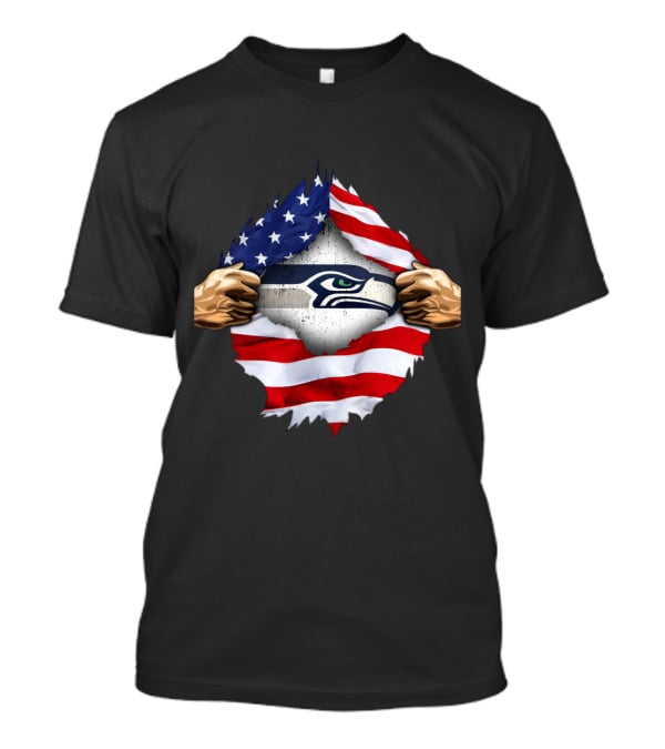 Seattle Seahawks American Flag Pride T-Shirt