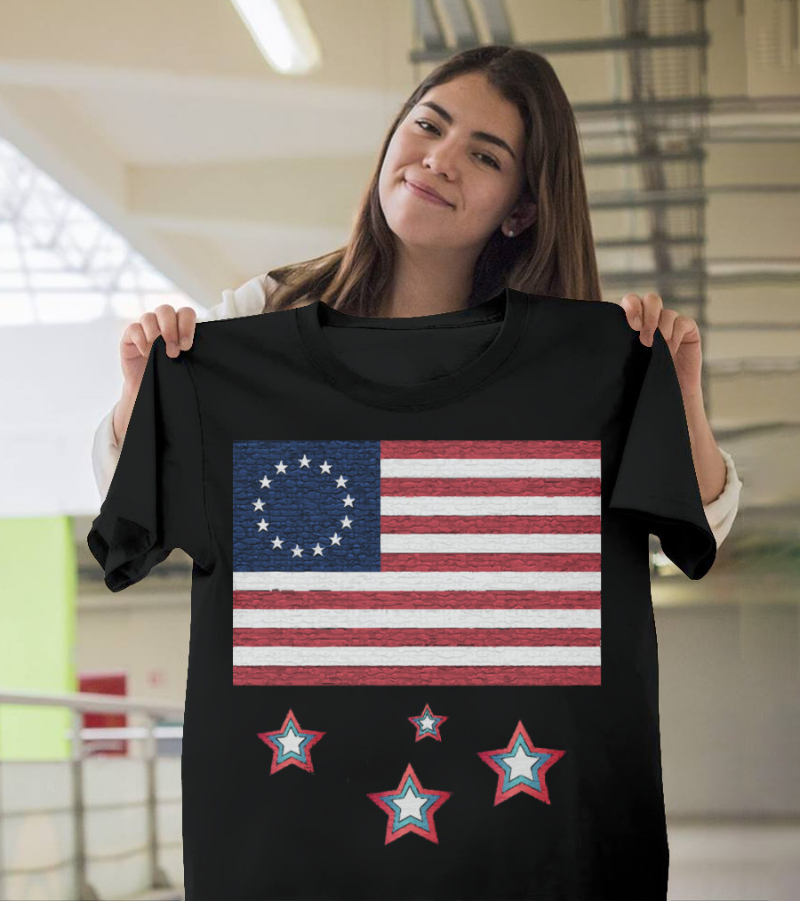 Betsy Ross Flag with Decorative Stars T-Shirt