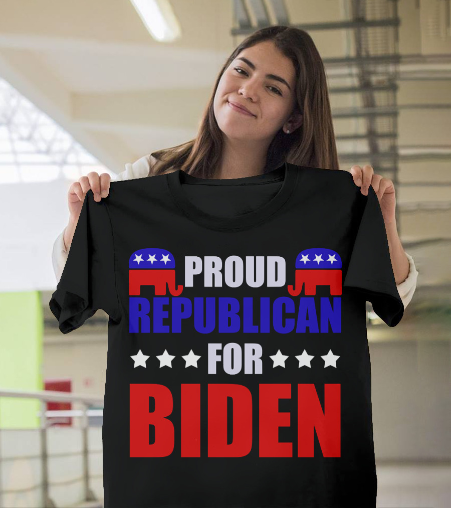 Proud Republican for Biden GOP Elephant and Stars T-Shirt