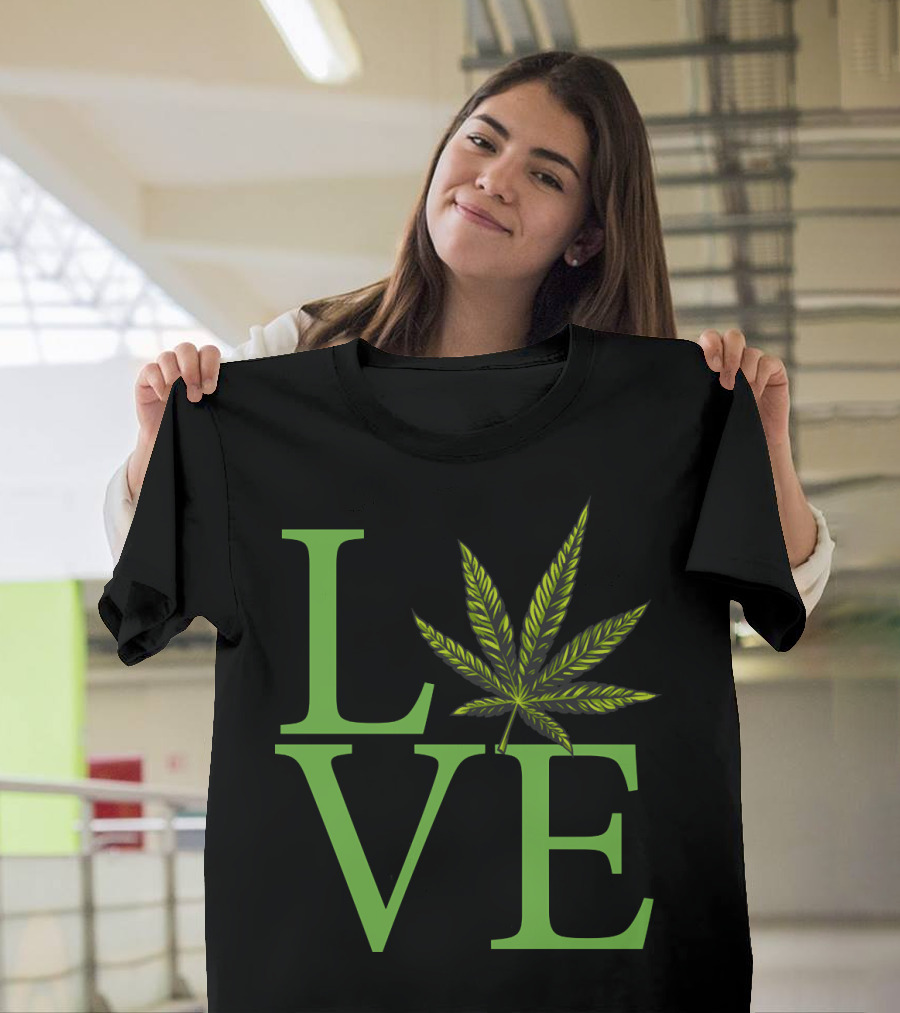 Love Marijuana Weed Leaf Cannabis Funny T-Shirt