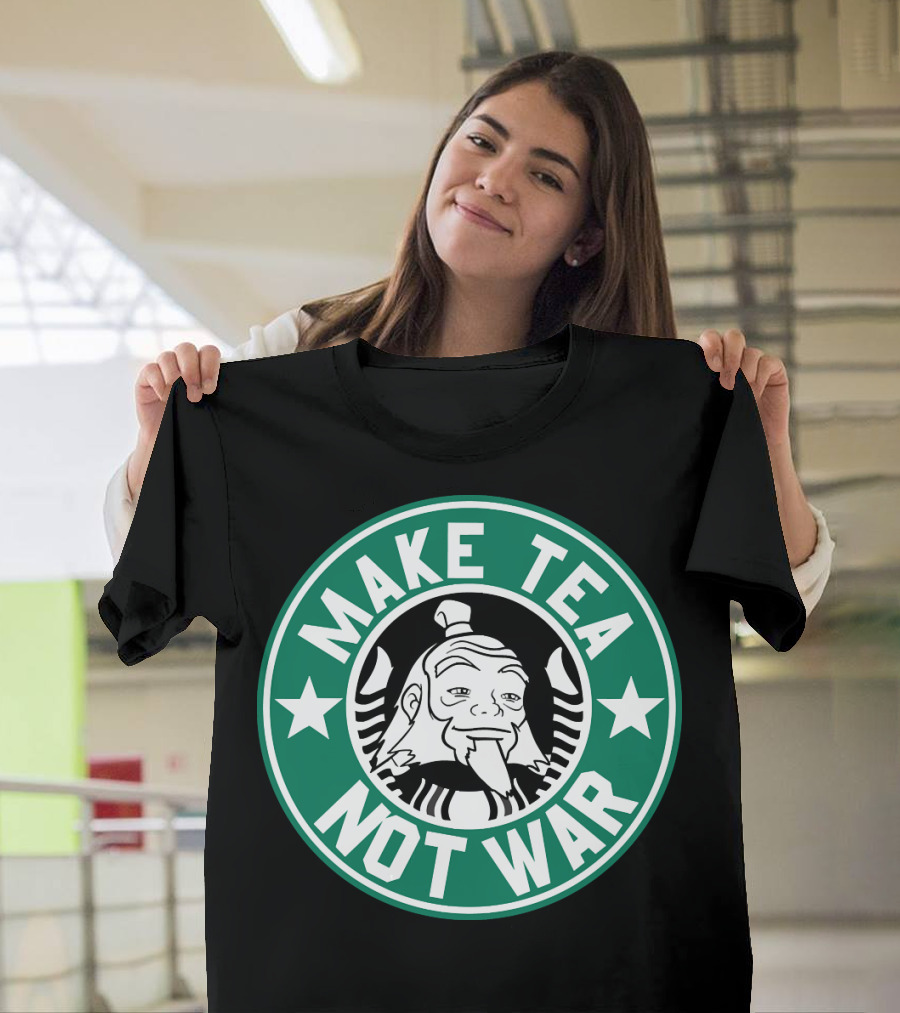 Uncle Iroh Avatar Make Tea Not War Coffee Logo Style Green Circle T-Shirt