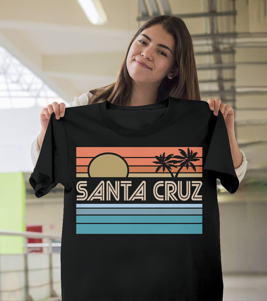 Santa Cruz California Sunset Palms 70s 80s T-Shirt