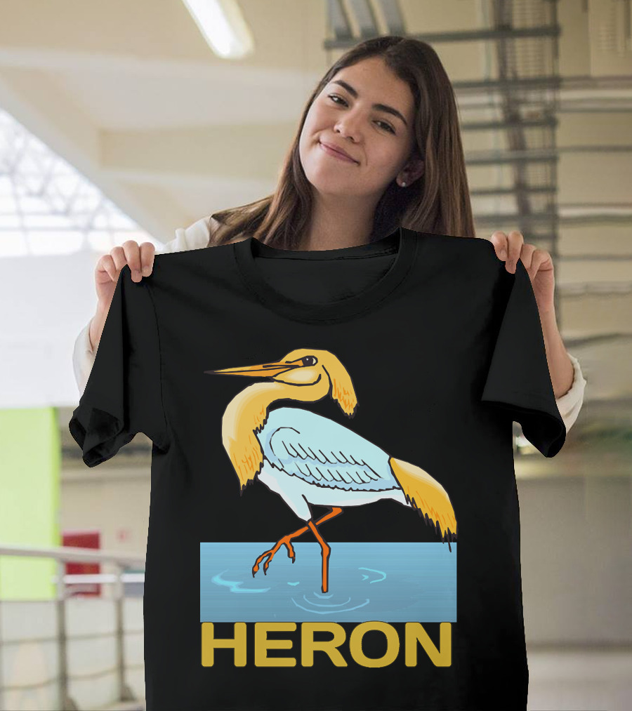 HERON BIRD STANDING IN WATER T-Shirt