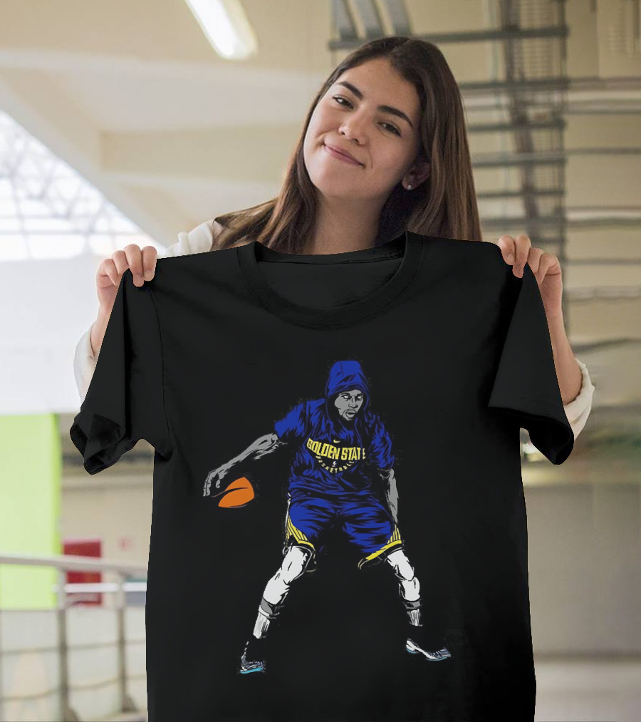 Golden State Basketball Player Dribbling T-Shirt