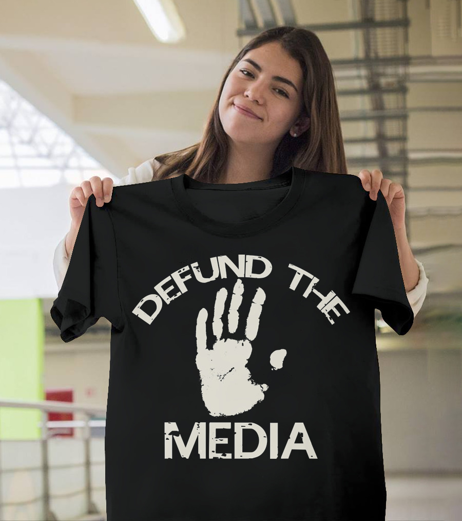 Defund The Media Handprint T-Shirt