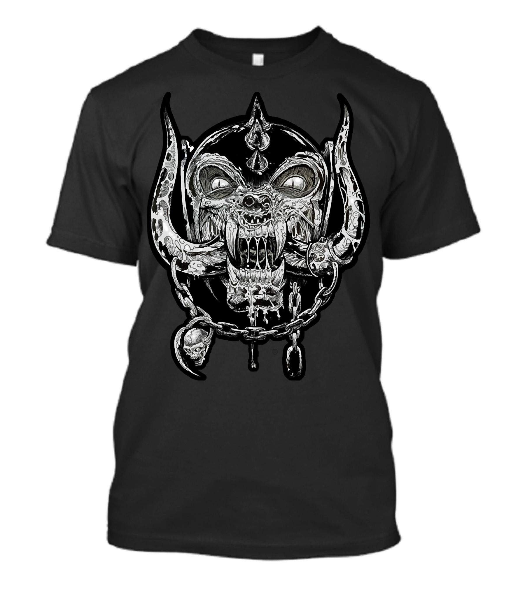 Motordead Motorhead Skull Logo With Tongue And Chains T-Shirt