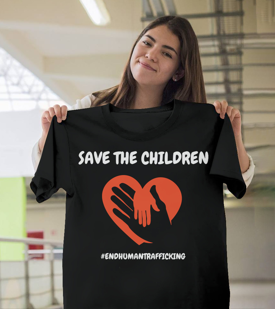 Save the Children End Human Trafficking Heart Hands T-Shirt