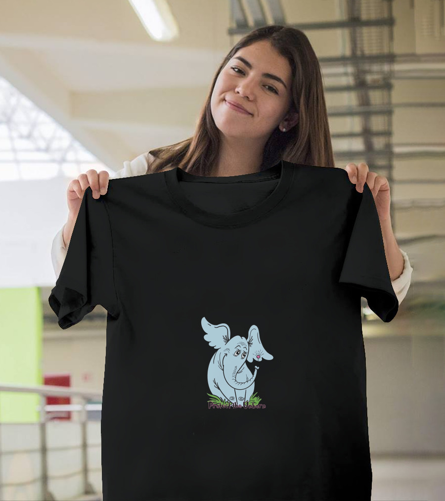 Protect the Unborn Elephant Design Chiffon Top T-Shirt