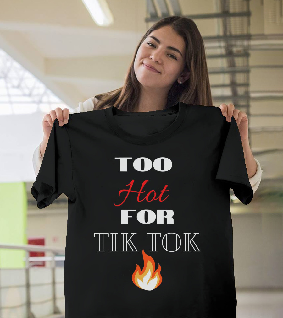 TOO HOT FOR TIKTOK Flame Graphic Chiffon Top T-Shirt