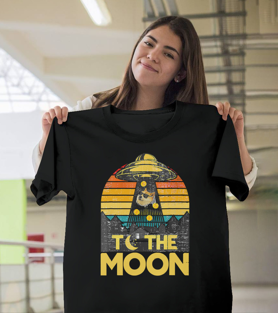 Dogecoin To The Moon UFO T-Shirt