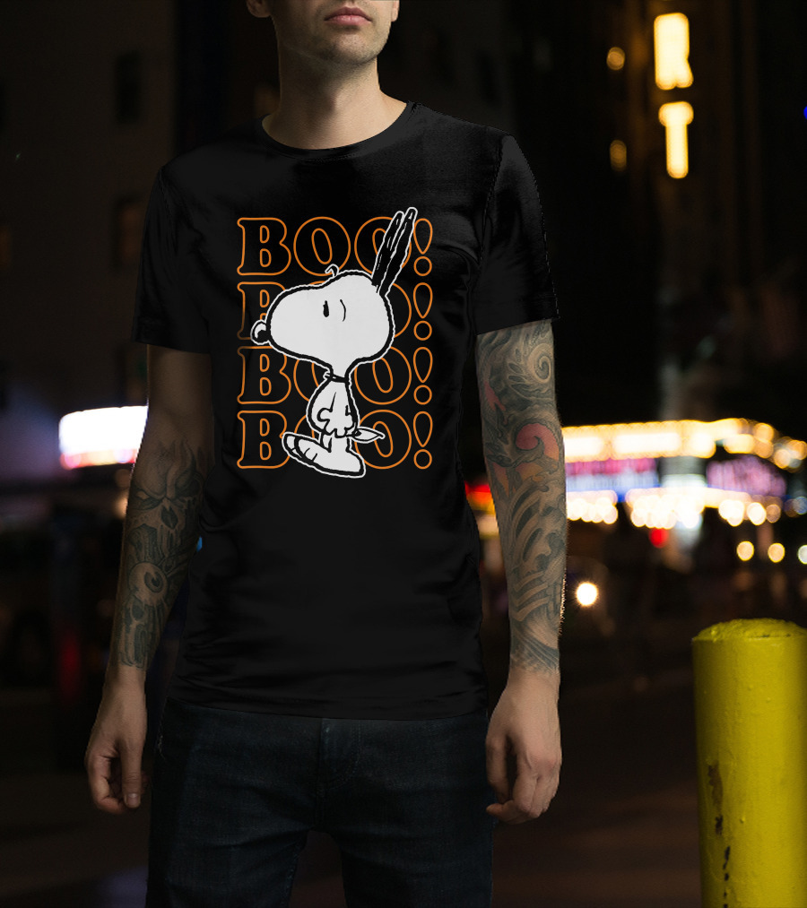 Boo Boo Boo Snoopy Halloween Scared T-Shirt