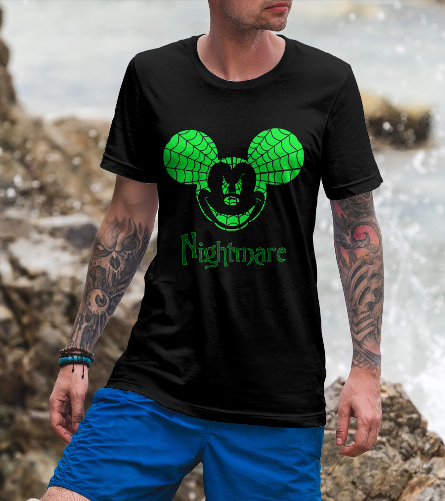 Nightmare Web Pattern Icon With Mouse Ears T-Shirt