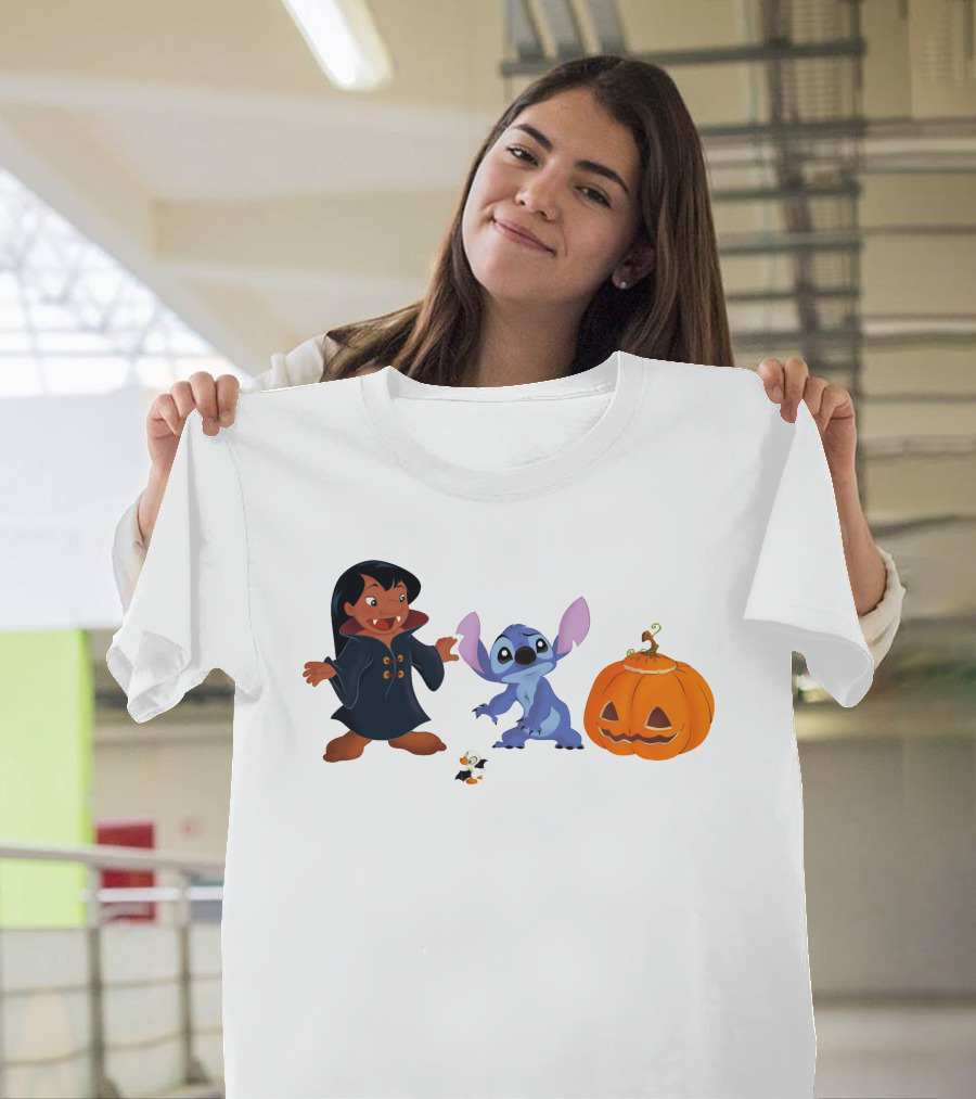 Halloween Stitch Lilo Vampire Costume Pumpkin T-Shirt