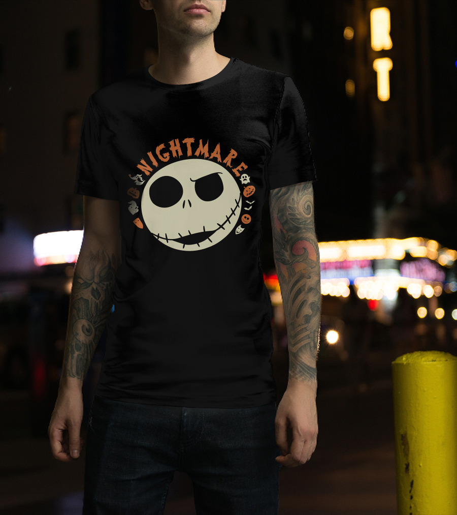 The Nightmare Before Christmas Jack Skellington Halloween Face T-Shirt