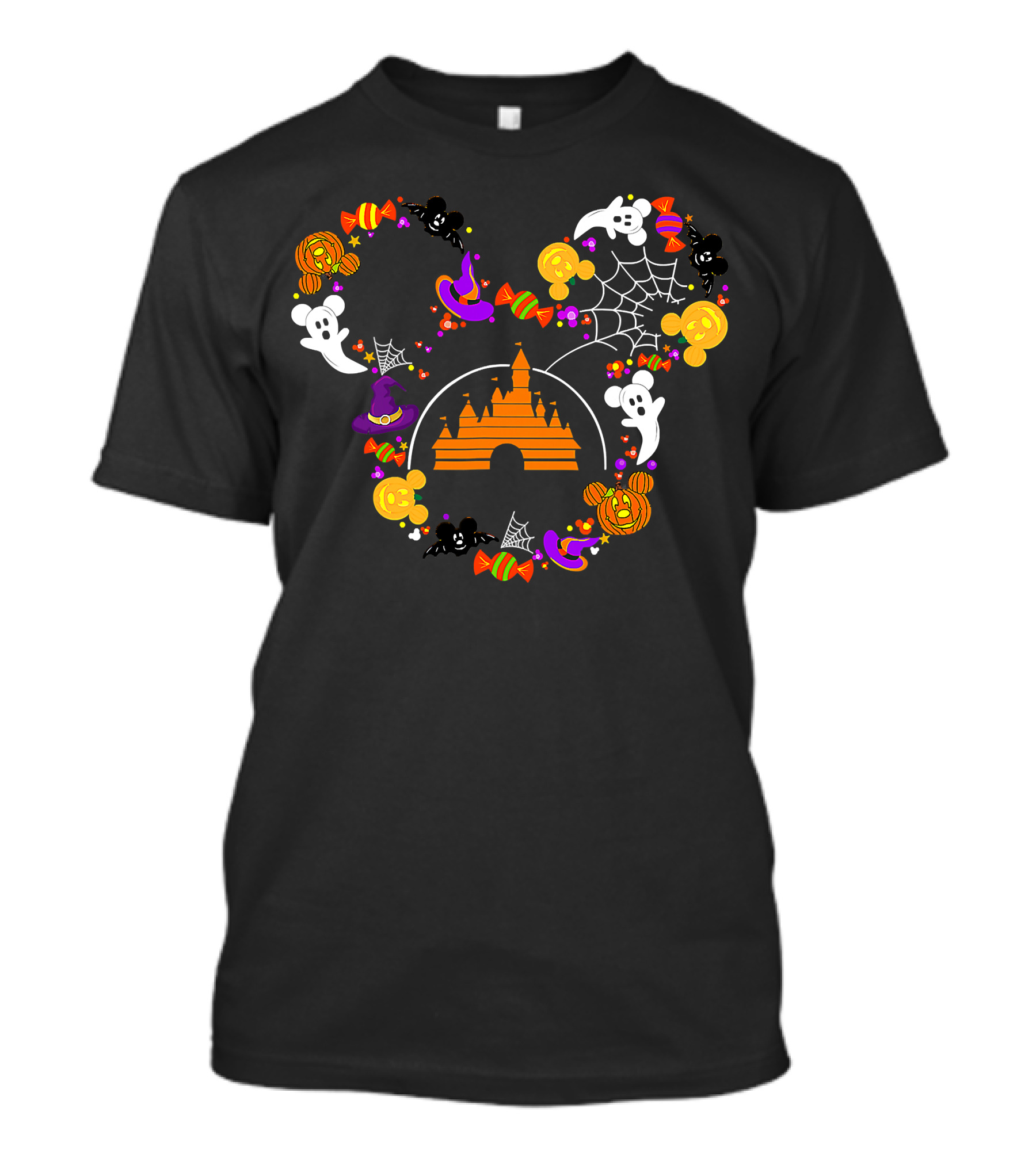 Halloween Witch Candy Ghost Castle Spooky Mouse Ears T-Shirt
