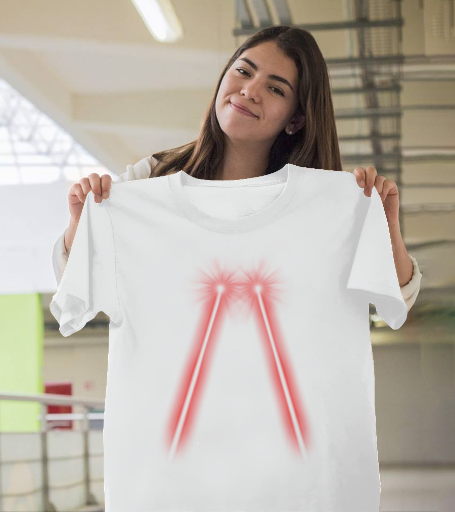 Laser Eyes Dual Beam Red Glow T-Shirt