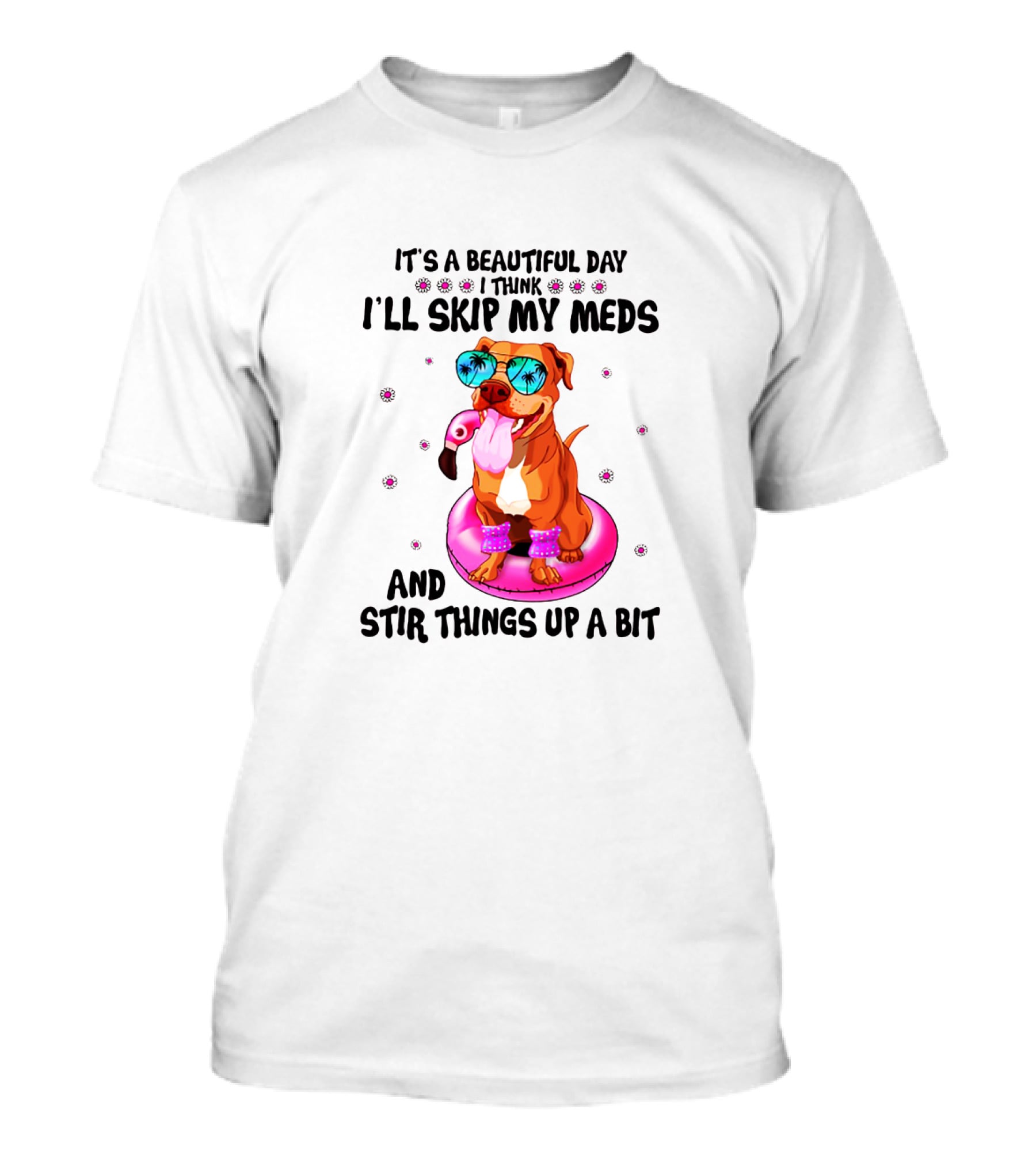 It's A Beautiful Day I Think I'll Skip My Meds And Stir Things Up A Bit T-Shirt