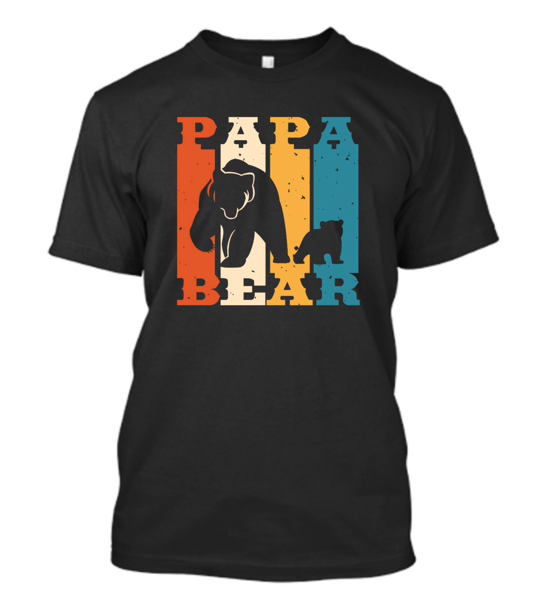 Papa Bear Daddy Bear Retro Striped T-Shirt