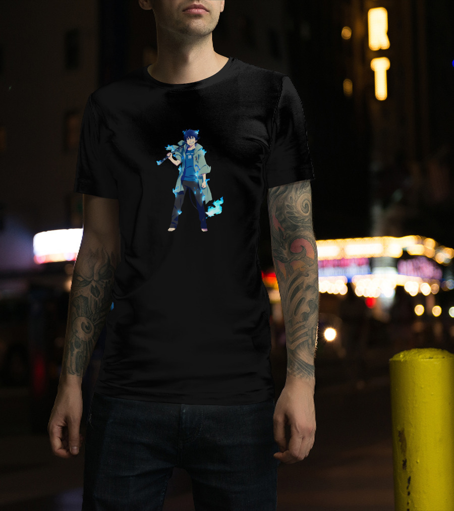 Blue Flames Anime Character With Number 39 T-Shirt