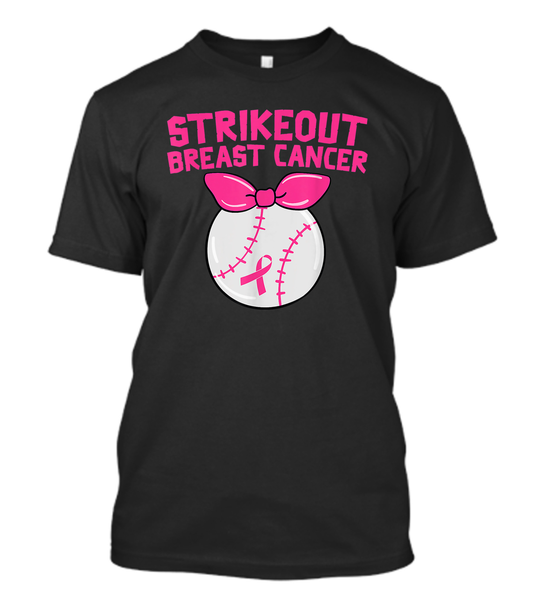 Strikeout Breast Cancer Awareness Baseball Pink T-Shirt