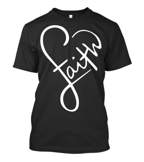 Faith Heart Script God Love Summer Casual T-Shirt